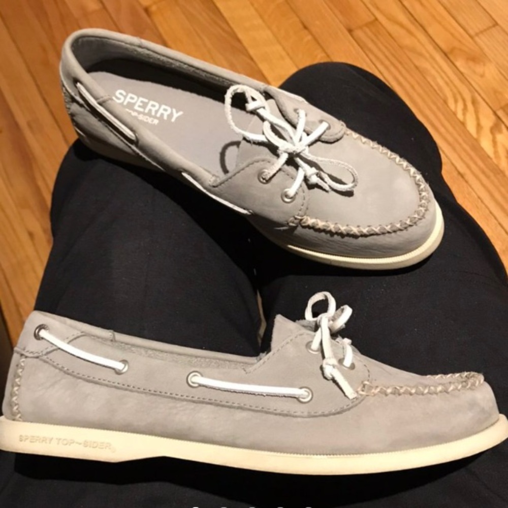 Sperry Top Sider Boat ALL LEATHER tie Unisex Moccasin loafers soft comfy 7